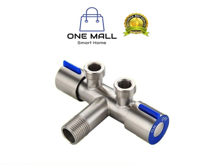 Van nước đa năng 2 cổng xả điều khiển thông minh. Có phụ kiện dẫn nối. Đường kính lắp đặt 20mm. Chất liệu inox bóng.