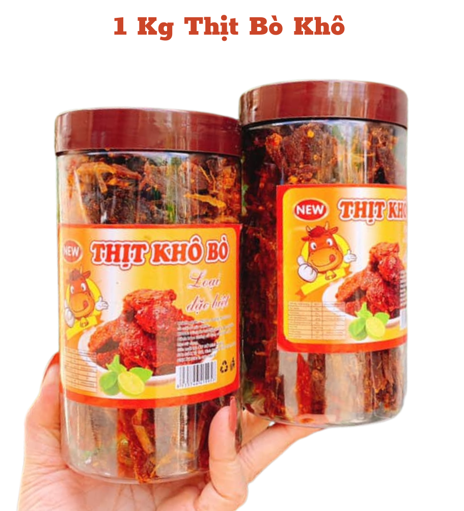 Khô Bò Sợi Hộp 1Kg Thịt Bò Khô 1Kg Thơm Ngon Hàng Loại 1