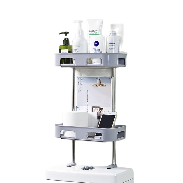 Kệ Để Đồ 3 Tầng Sau Toilet Có Miếng Dán Tường Cực Chắc Chắn Đựng Đồ Nhà Tắm, Nhà Bếp Tiện Dụng, Tiết Kiệm Diện Tích