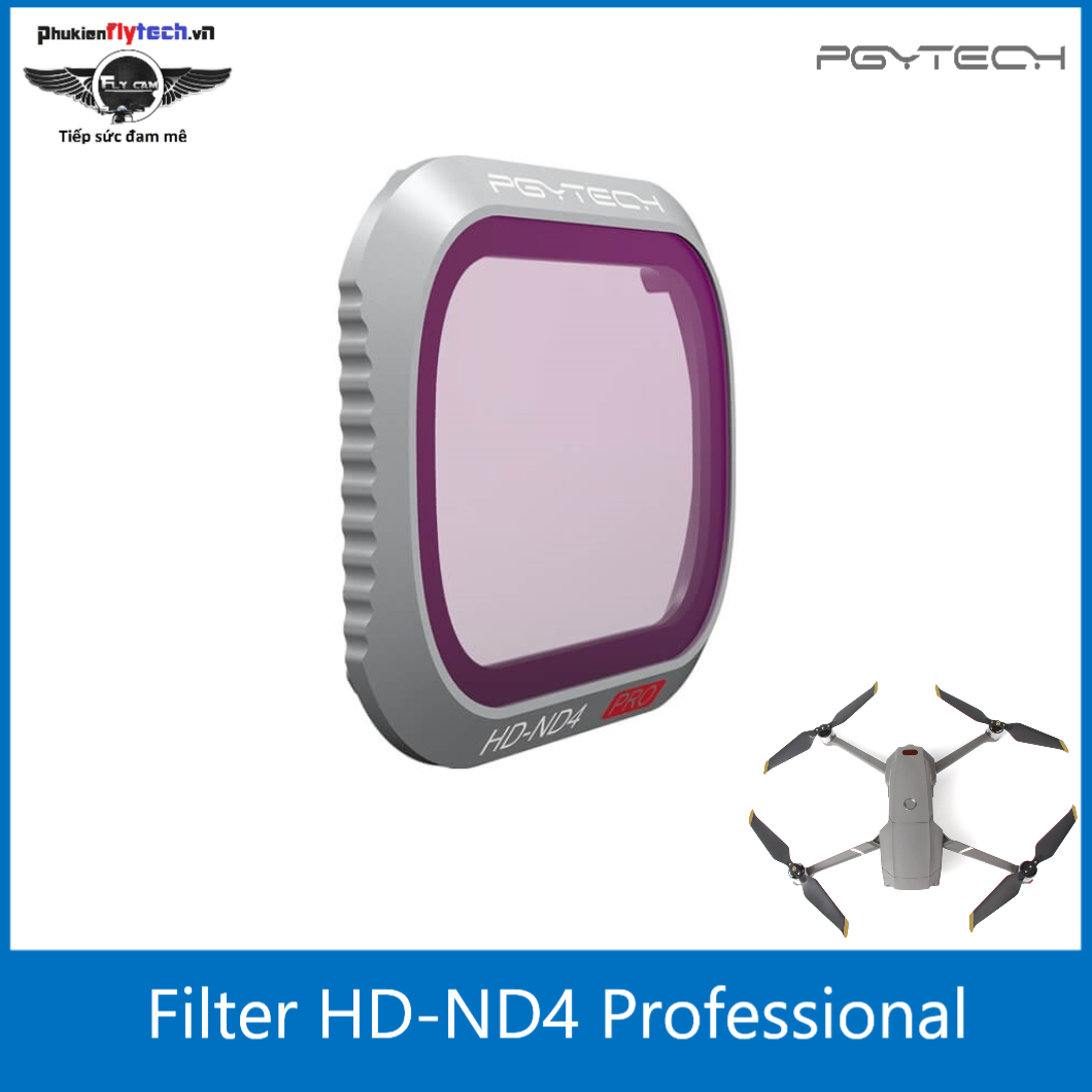 Lens filter HD – ND4 mavic 2 pro professional - ND4 lens filter for Mavic 2 pro professional - PGYTECH - Giúp hình ảnh không bị chói bởi ánh mặt trời, giúp hình được trong hơn, chống bụi bẩn cho camera - Chất liệu kính quang hoạc cao cấp