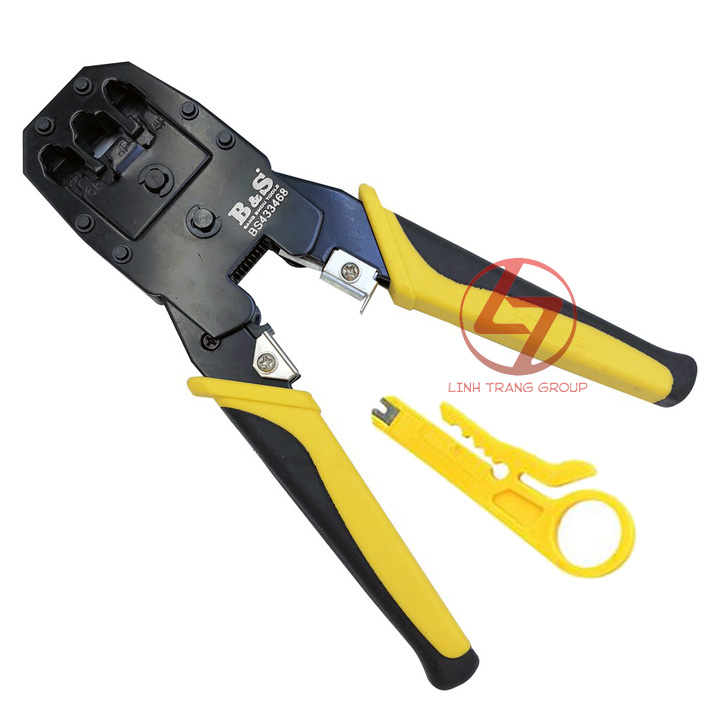 Kìm bấm dây mạng 4p 6p 8p b&s bs433468 - pk29