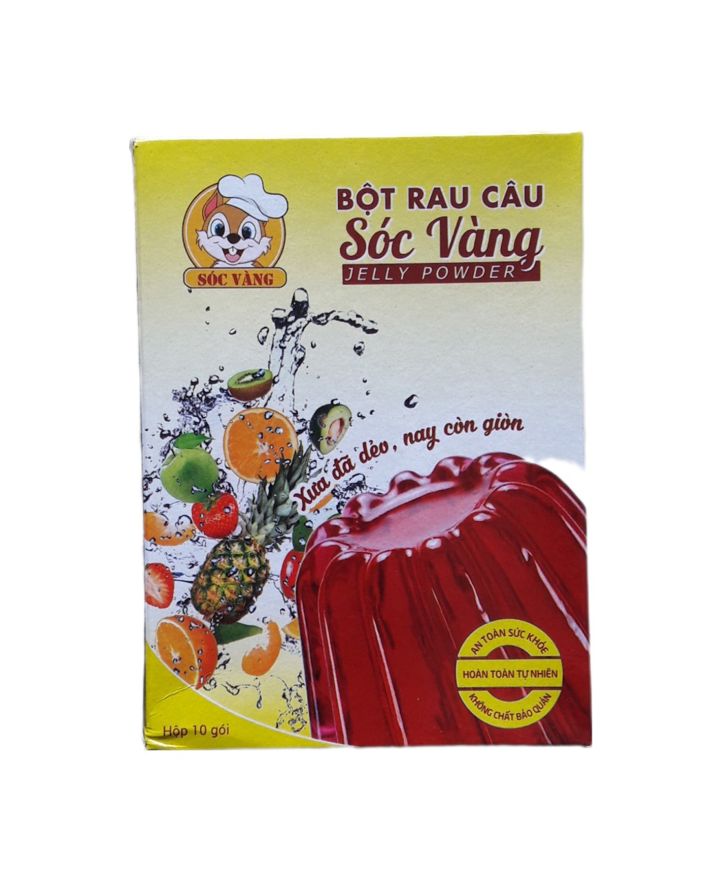 Bột rau câu dẻo Sóc Vàng Hộp 10 gói x 12gam