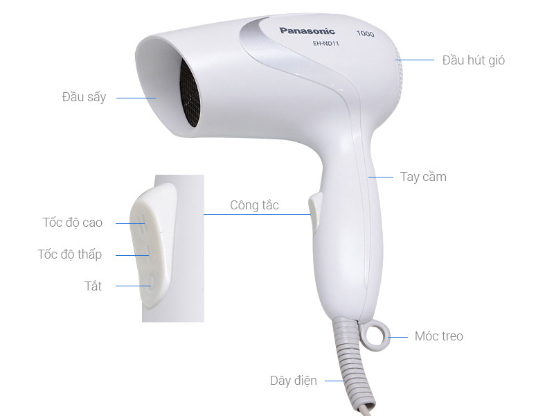 Máy sấy tóc panasonic eh-nd11 - màu trắng - chính hãng - panasonic