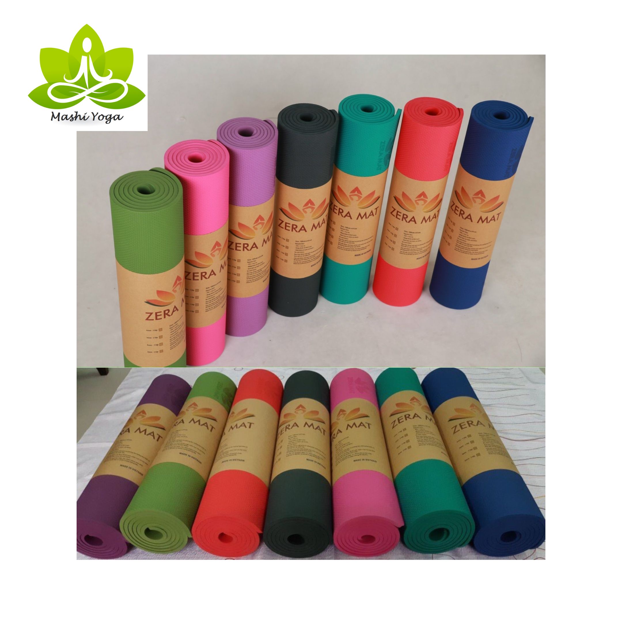 [HCM]Thảm yoga ZERA MAT (8mm 1 lớp) êm ái độ đàn hồi và độ bền cao - Mashi yoga