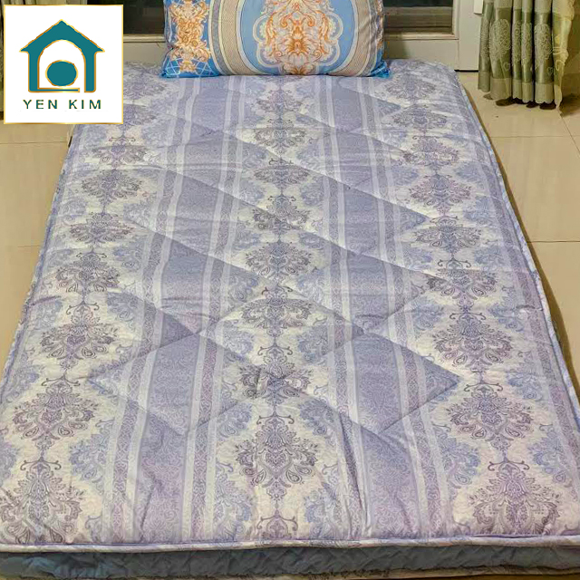 [HCM][XẢ KHO] Đệm đơn Nhật in hoa văn - 1m x 2m dày 7cm - Màu xanh hồng [ẢNH THẬT]