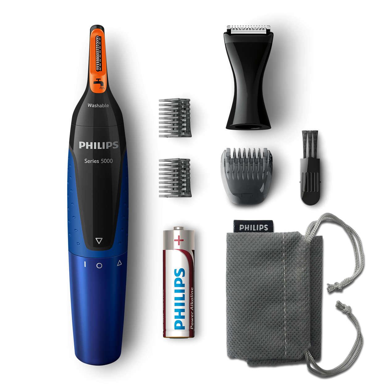 Máy tỉa lông mũi, tạo kiểu râu tóc đa năng Philips NT5175 - Kháng nước 100%, 2 đầu dao cắt và 3 lược tạo kiểu - Bảo hành 24 tháng