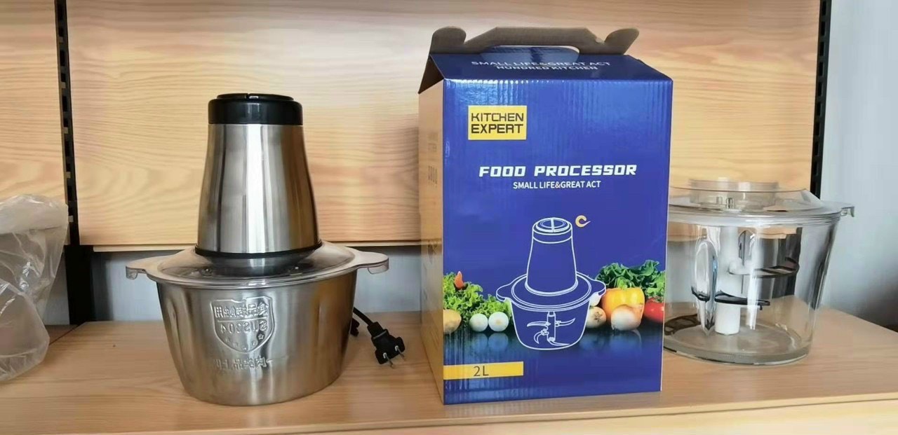 Máy xay thịt đa năng cối inox 304, dung tích 2 lít, công suất lớn