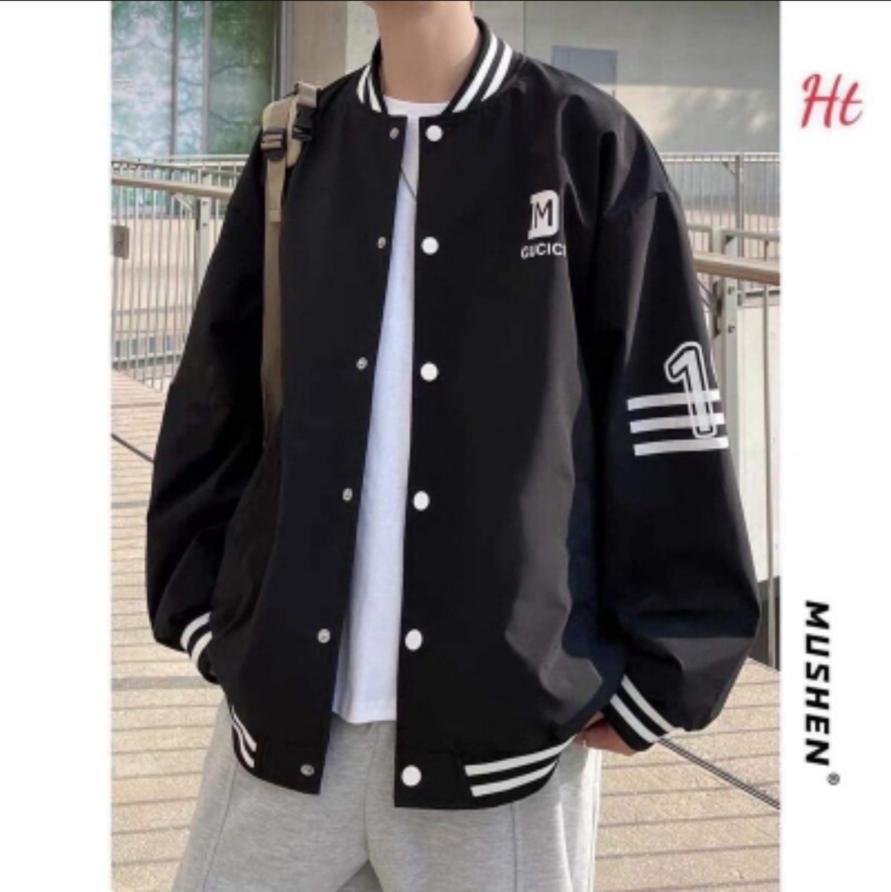 [ Sell tết ] Áo khoác bomber 3 vạch cánh tay số 19 Áo nam nữ chất nỉ  + gió  siêu hót
