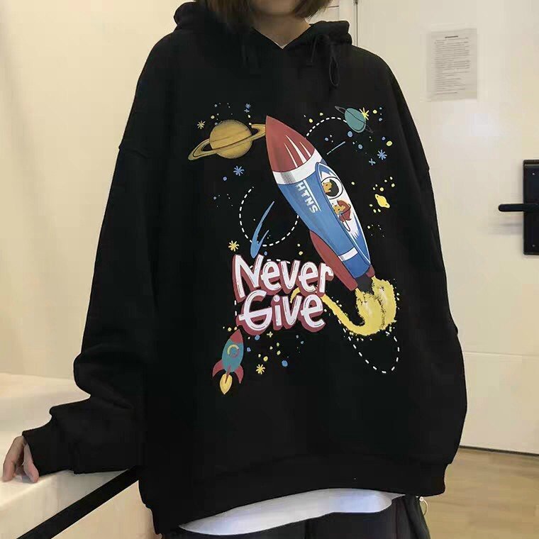 Áo Hoodie Nón Chui Trùm Đầu Nữ Nam Unisex Chất Vải Nỉ Poly Phi Hành Gia Htns HSG WAH072