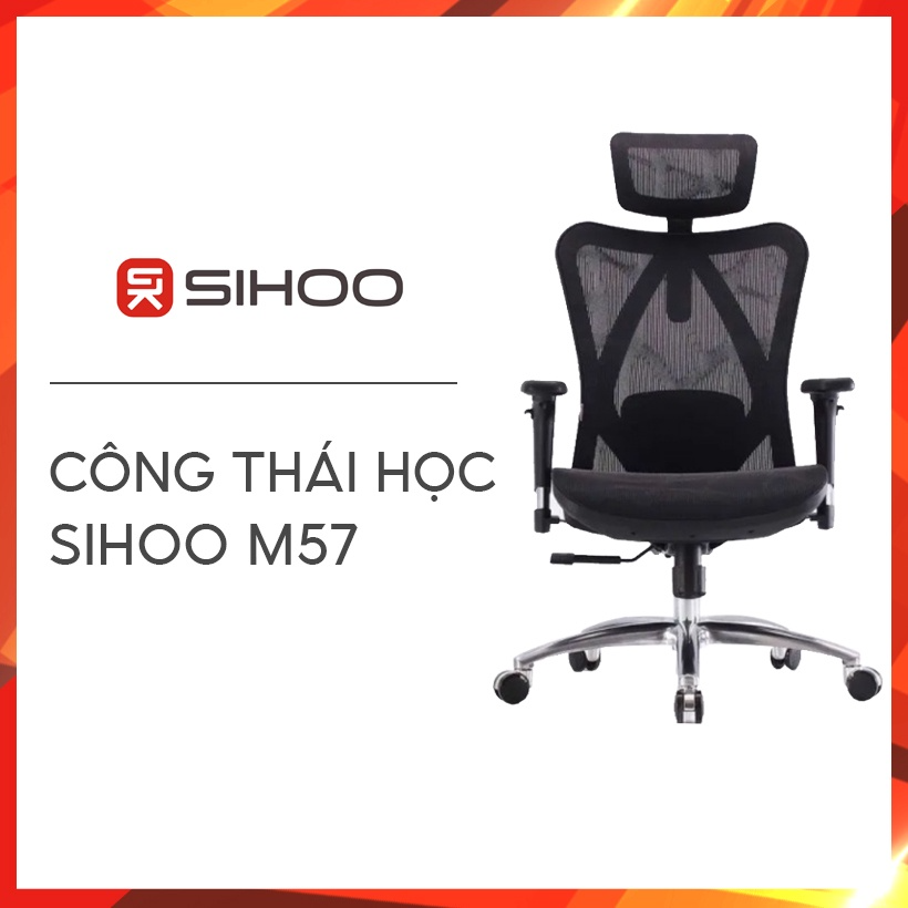 Ghế công thái học Sihoo M57  Hàng chính hãng Bảo hành 36 tháng