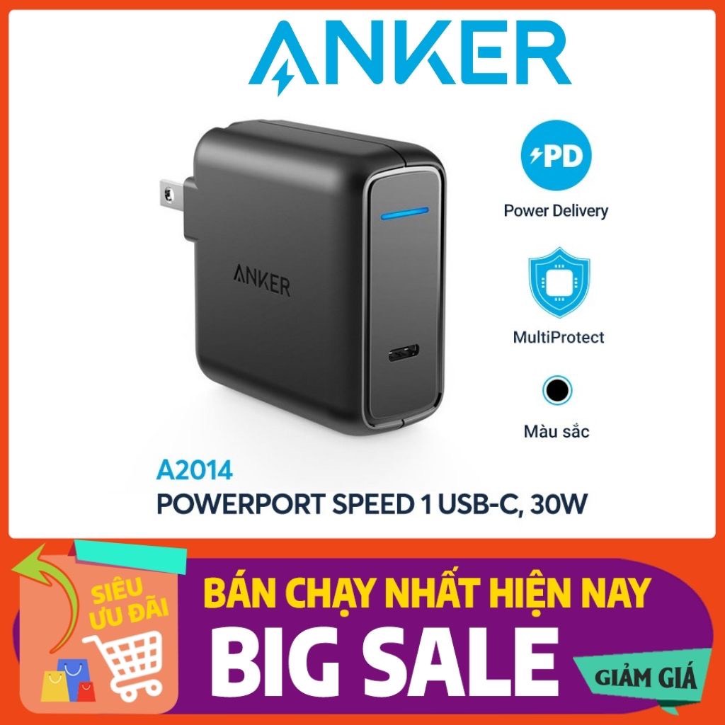 Củ sạc nhanh pd 30w anker a2014 iq
