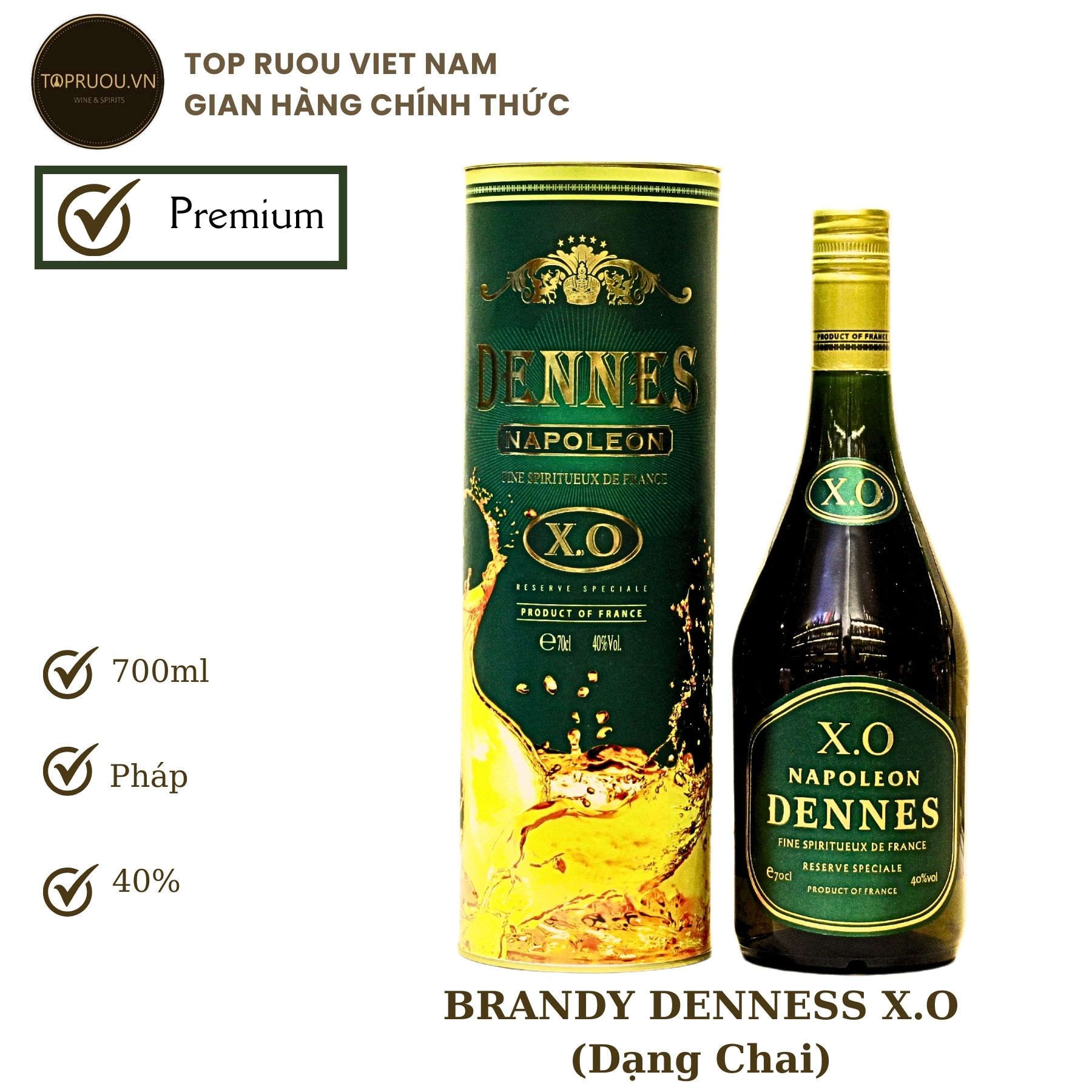 Rượu brandy xo dennes - 700ml
