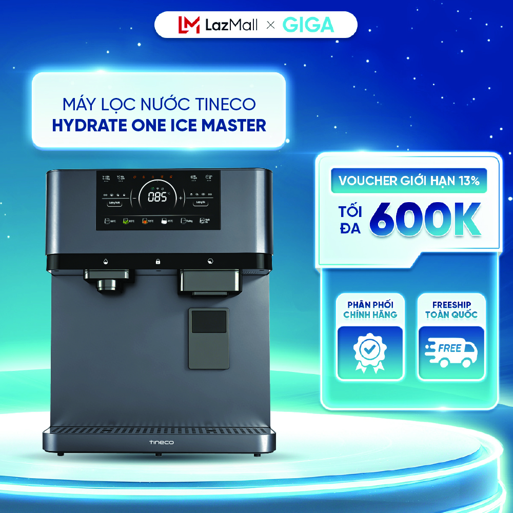 Máy lọc nước Tineco HYDRATE ONE Ice Master - Diệt khuẩn 99.9999% - Tự động làm sạch toàn chuỗi - Bảo hành 12 tháng