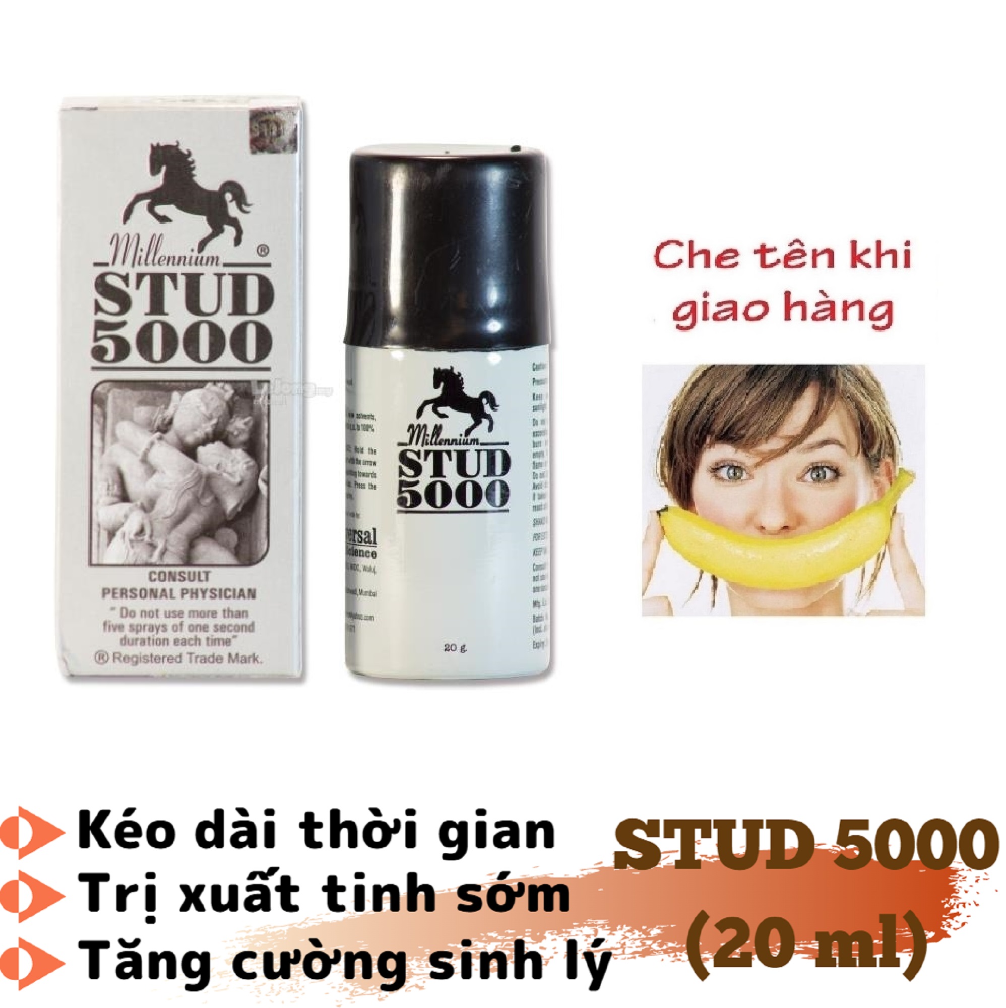 Chai xịt stud 5000 ấn độ cao cấp nam - hàng chính hãng