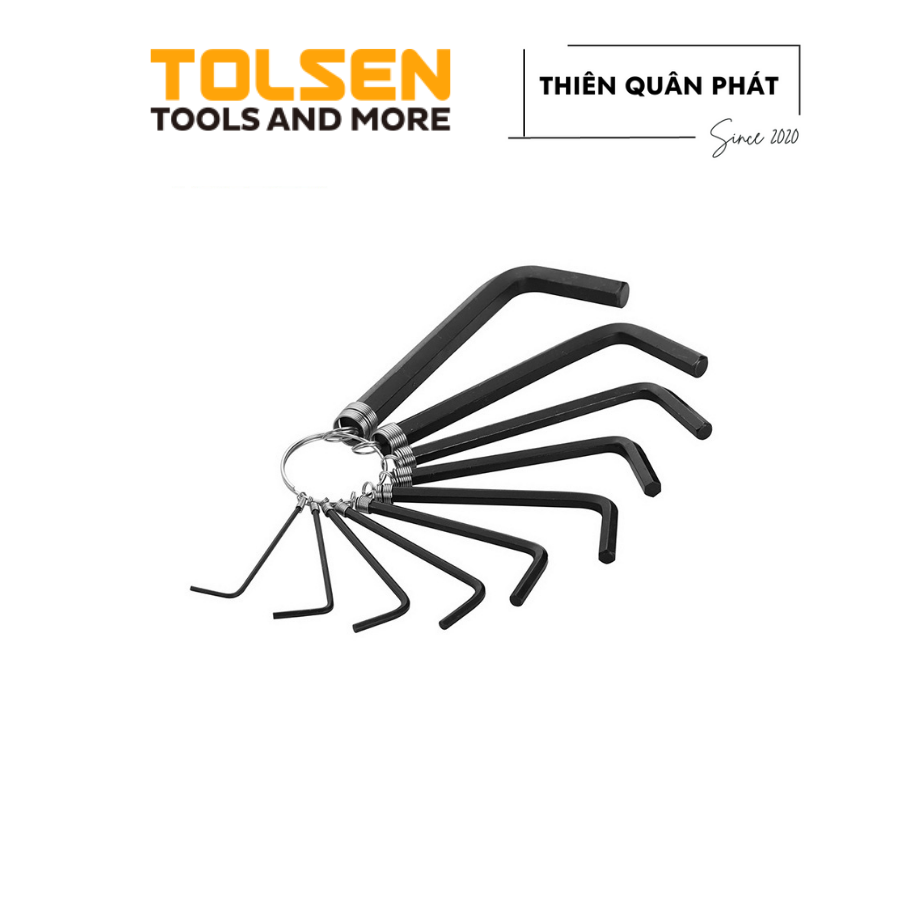 Bộ lục giác 10 cây Tolsen 20051 với nhiều cỡ đầu thông dụng