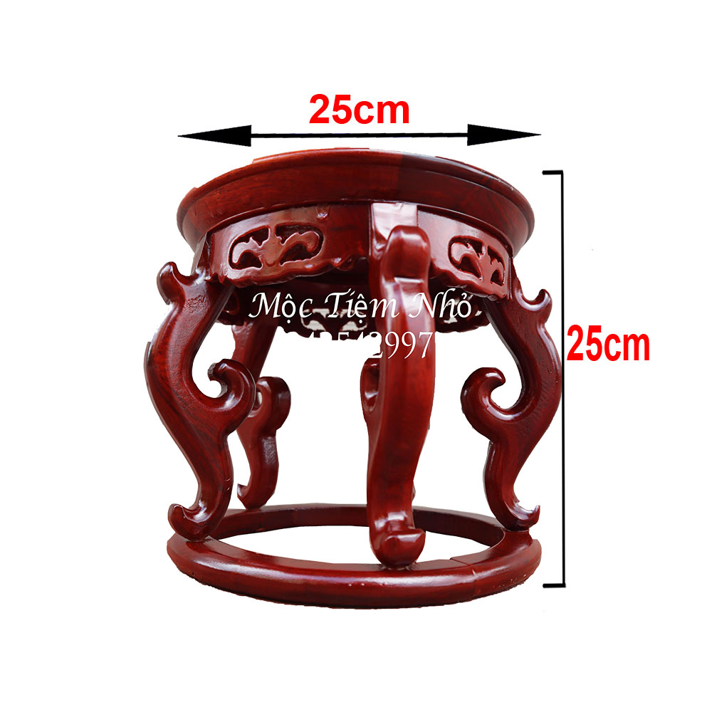 Đôn tròn chân khuyên cỡ mặt 25cm cao 25cm
