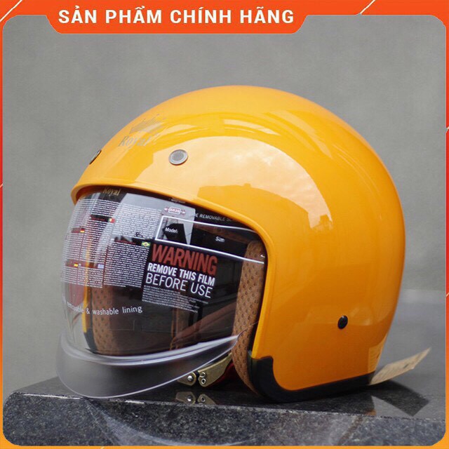 Mũ Bảo Hiểm 3/4 Royal M139 kính âm màu vàng cam bóng bảo hành 12 tháng Shop mũ 192