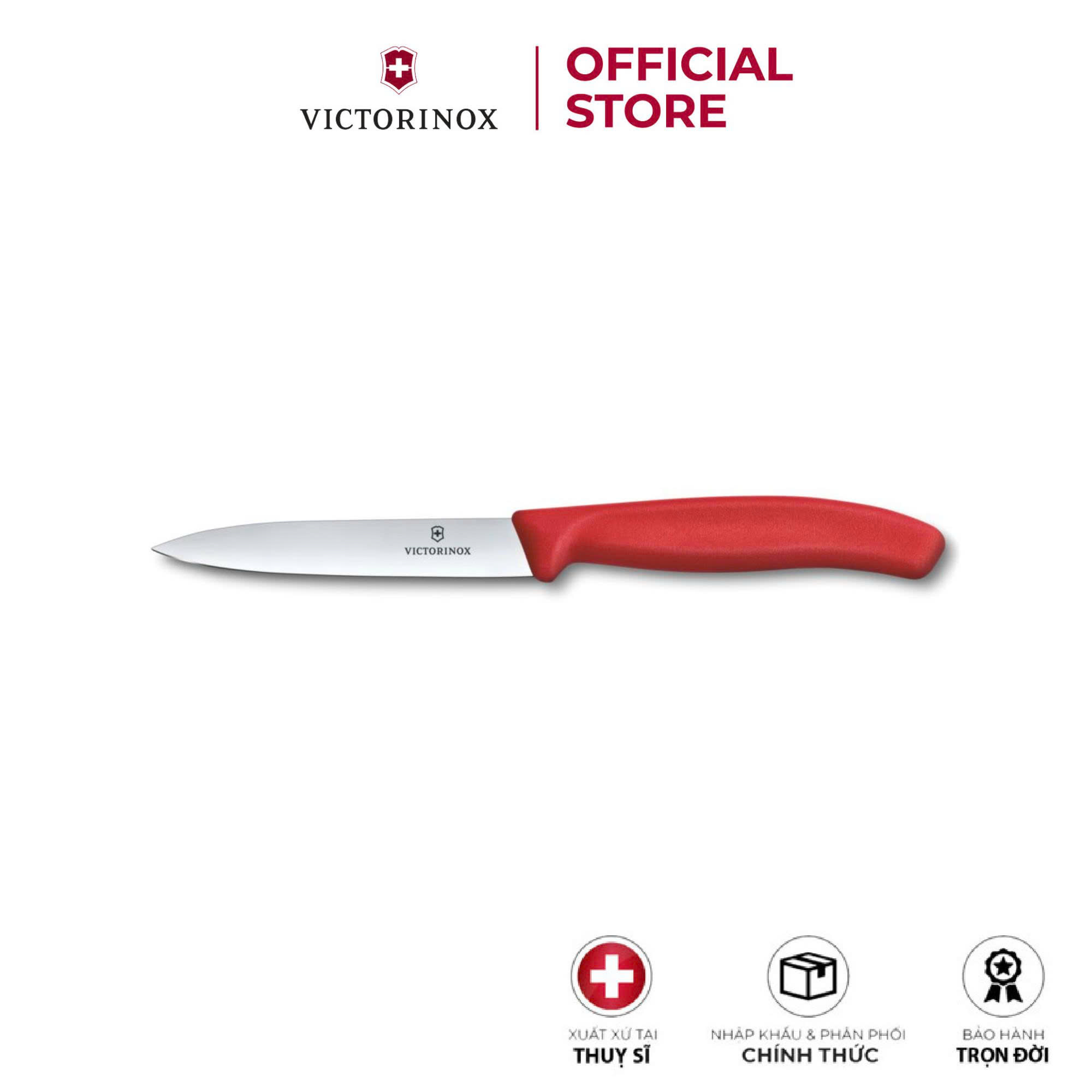 Dao gọt rau củ quả Swiss Classic lưỡi thẳng đầu nhọn 10cm
