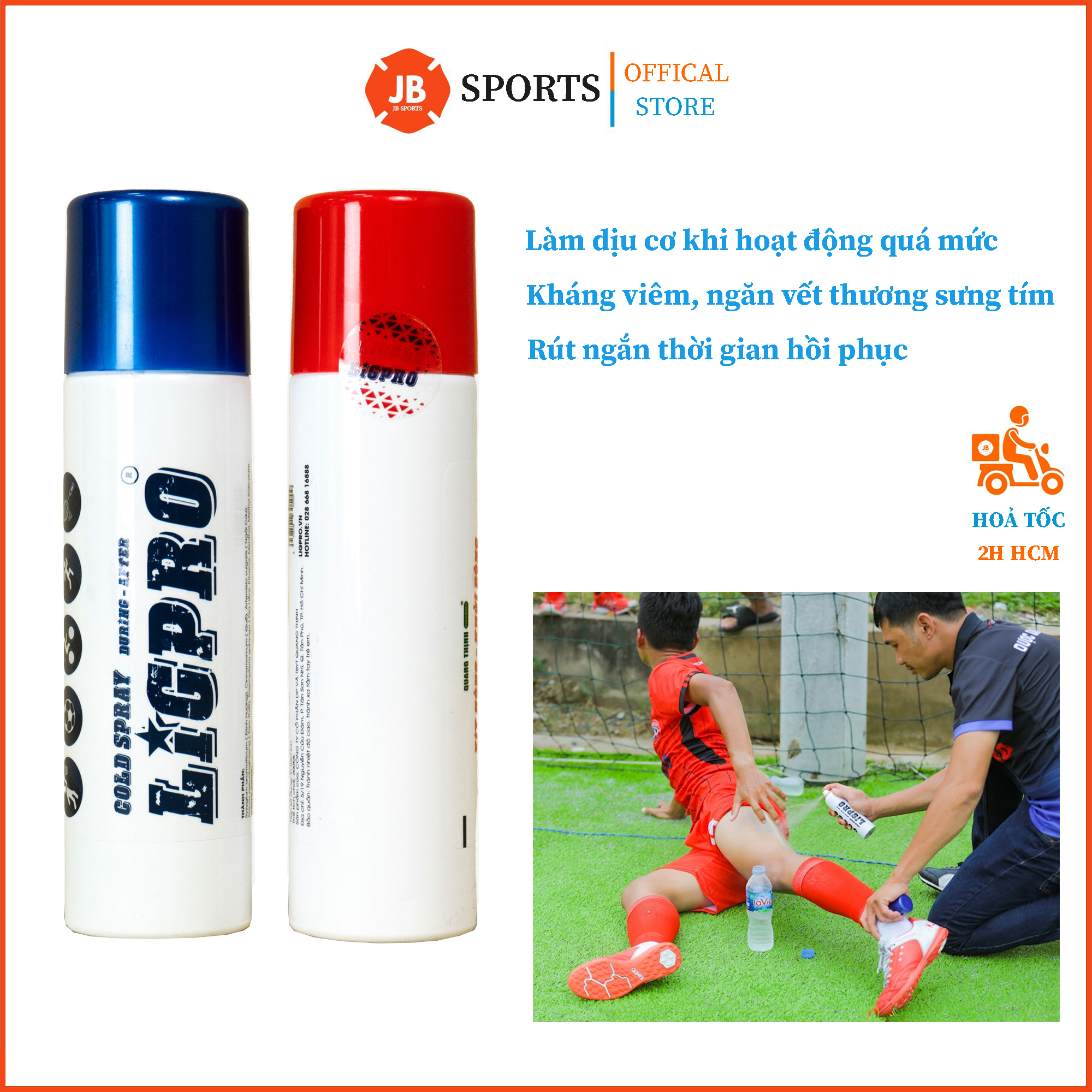 Chai xịt lạnh, bình xịt nóng ligpro 200ml - giúp bạn có một buổi tập luyện an toàn
