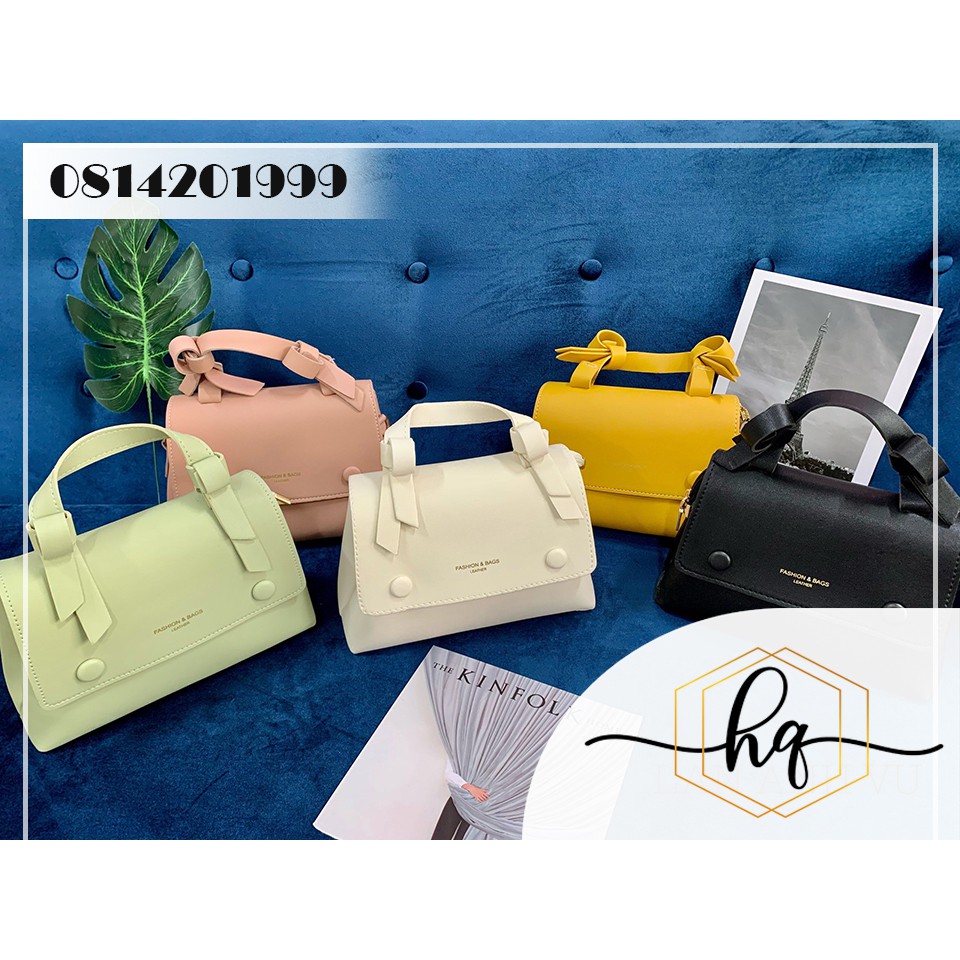 Túi xách nữ fashion bags túi đeo chéo cao cấp phối nơ cực đẹp. tui xach đi chơi đủ màu