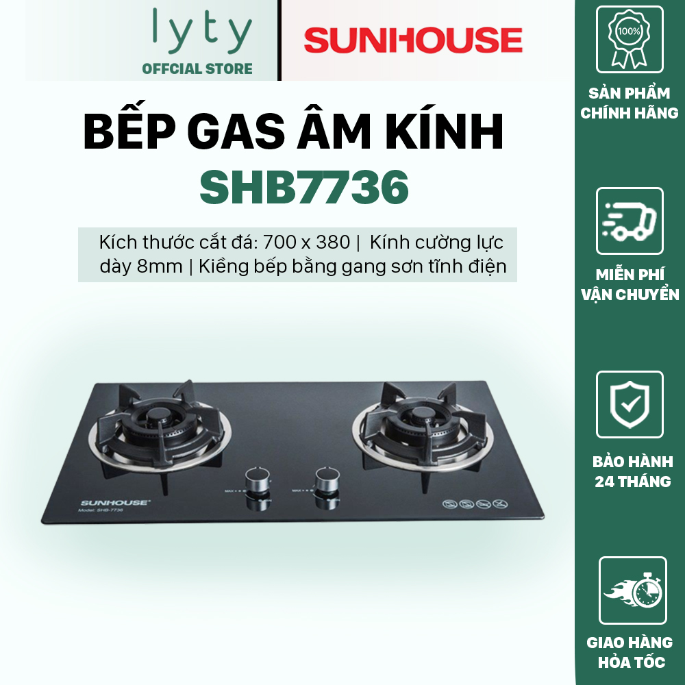 Bếp gas âm kính sunhouse shb7736 - bảo hành
24 tháng toàn quốc