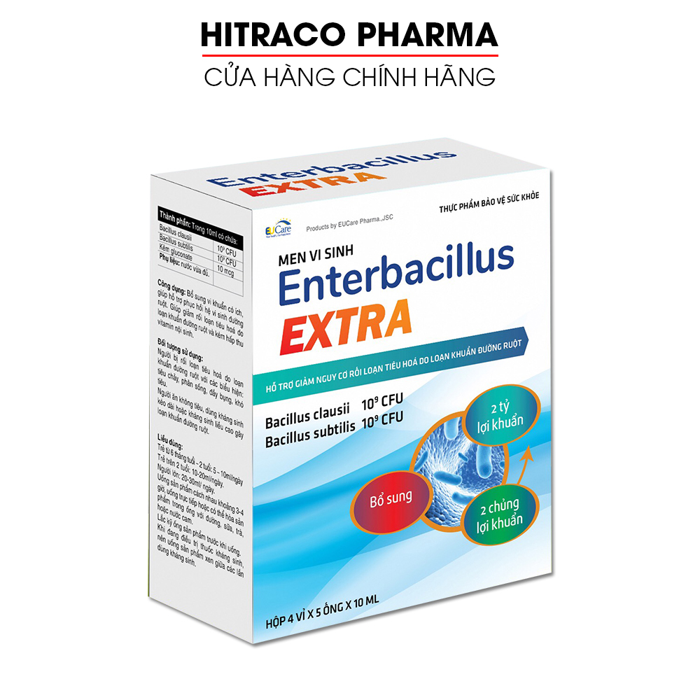 Men Tiêu Hóa Cho Bé Enterbacillus bổ sung 2 tỷ lợi khuẩn, giảm rối loạn tiêu hóa - Hộp 20 ống