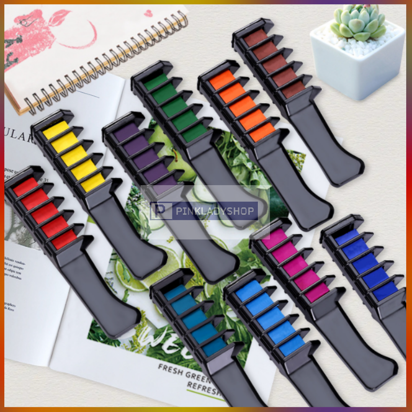 Set 10 lược nhuộm tóc đổi mầu tóc tạm thời nhiều mầu thời trang
