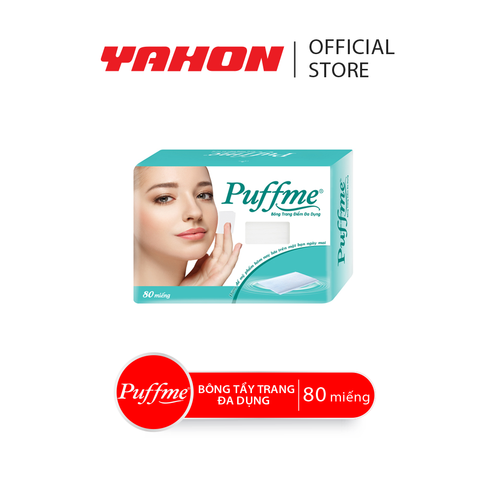 Hộp bông tẩy trang đa dụng puffme, 80 miếng/hộp