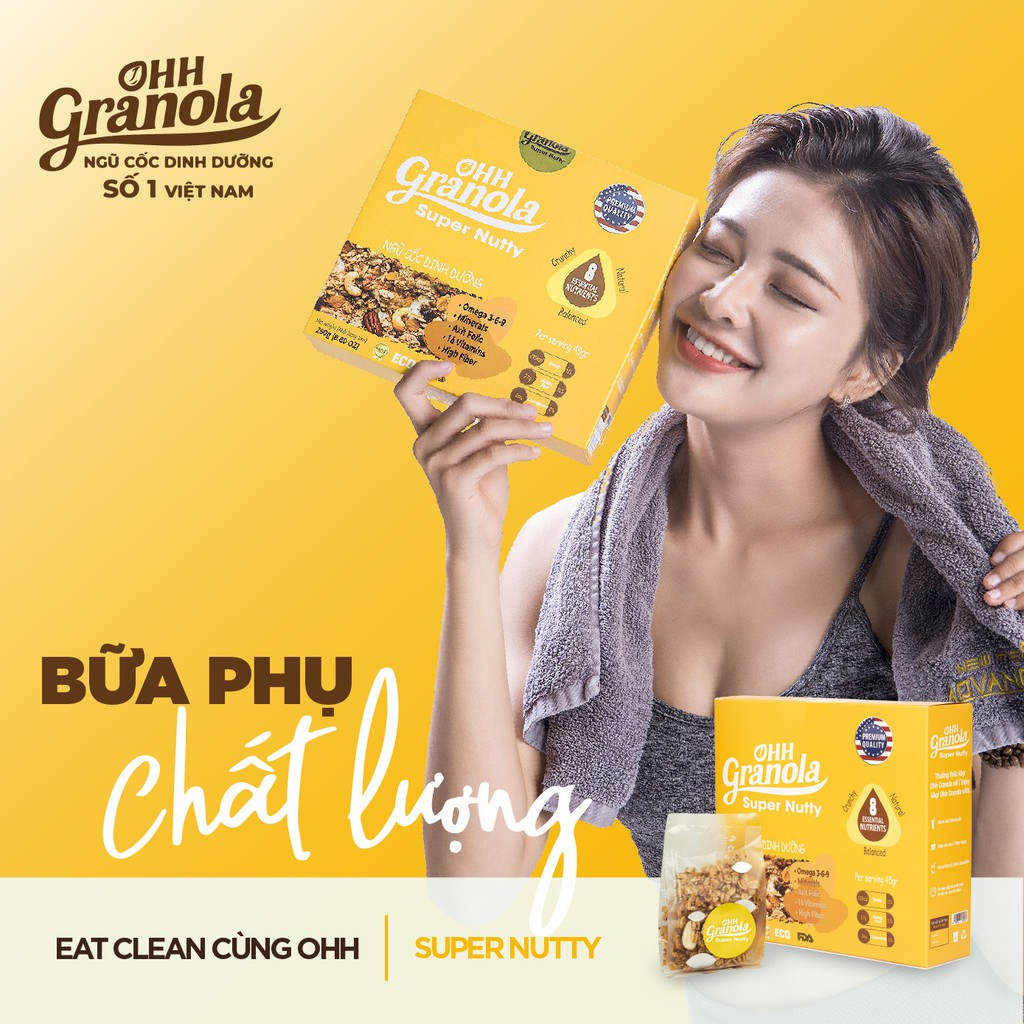 Ngũ cốc hạt super nutty 250g, hạt óc chó, mắc ca, hạnh nhân, hạt điều & yến mạch anni