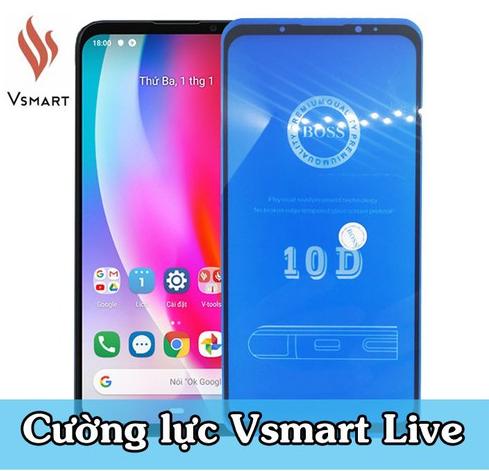 Kính cường lực 10D Vsmart live Full keo , full màn độ kết dính cao