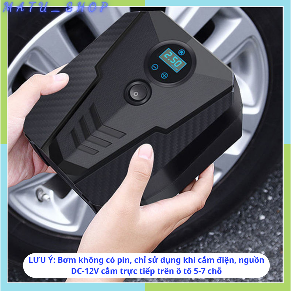 Bơm lốp ô tô, xe hơi mini 12V chế độ tự động