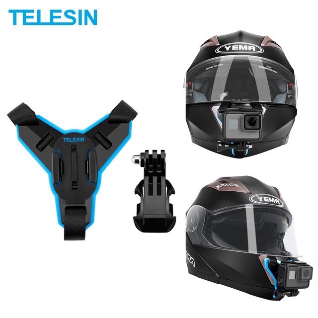Mount gắn gopro lên cằm mũ bảo hiểm full face telesin