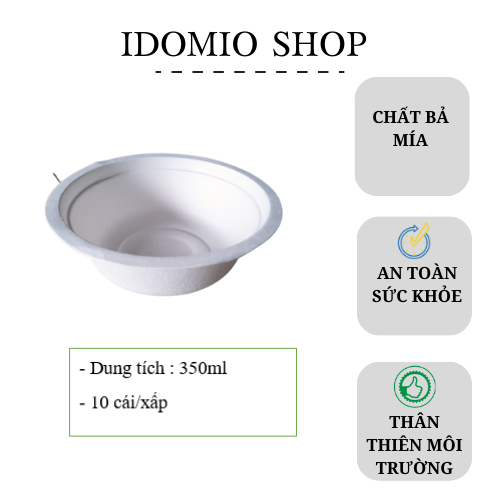 Chén Giấy Bã Mía 350ml -Hàng Nhập Khẩu Thái Lan - L026 ( 50 Cái)