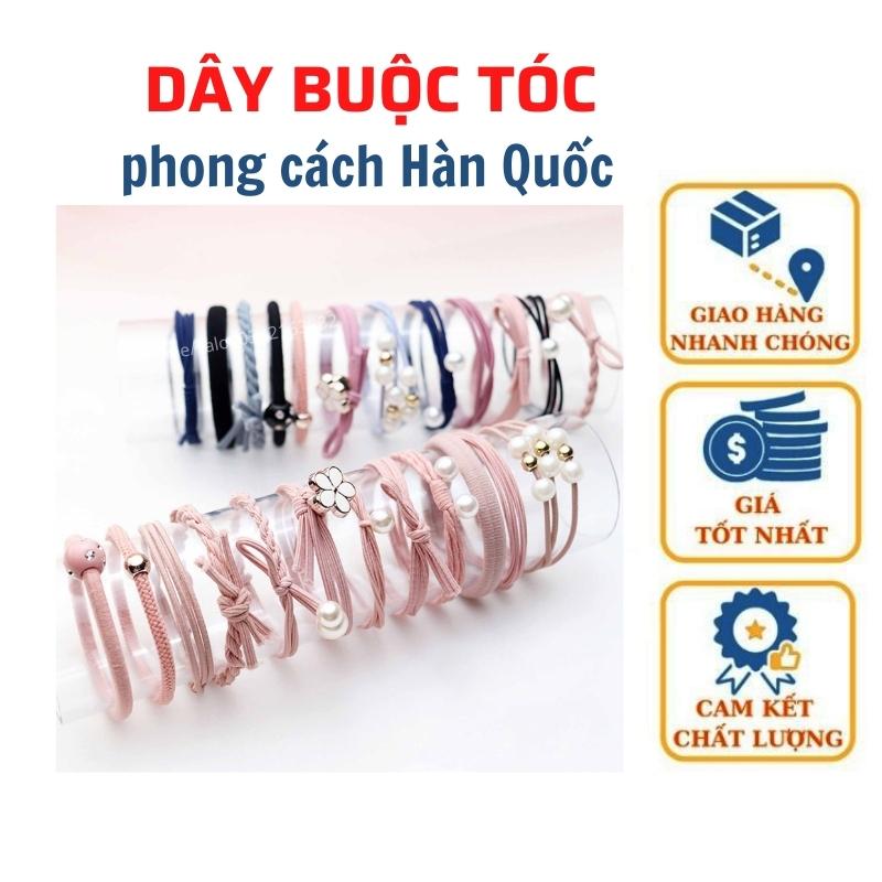 Dây buộc cột tóc mềm cao cấp không mùi cực kute xinh xắn xịn xò Combo 2 dây