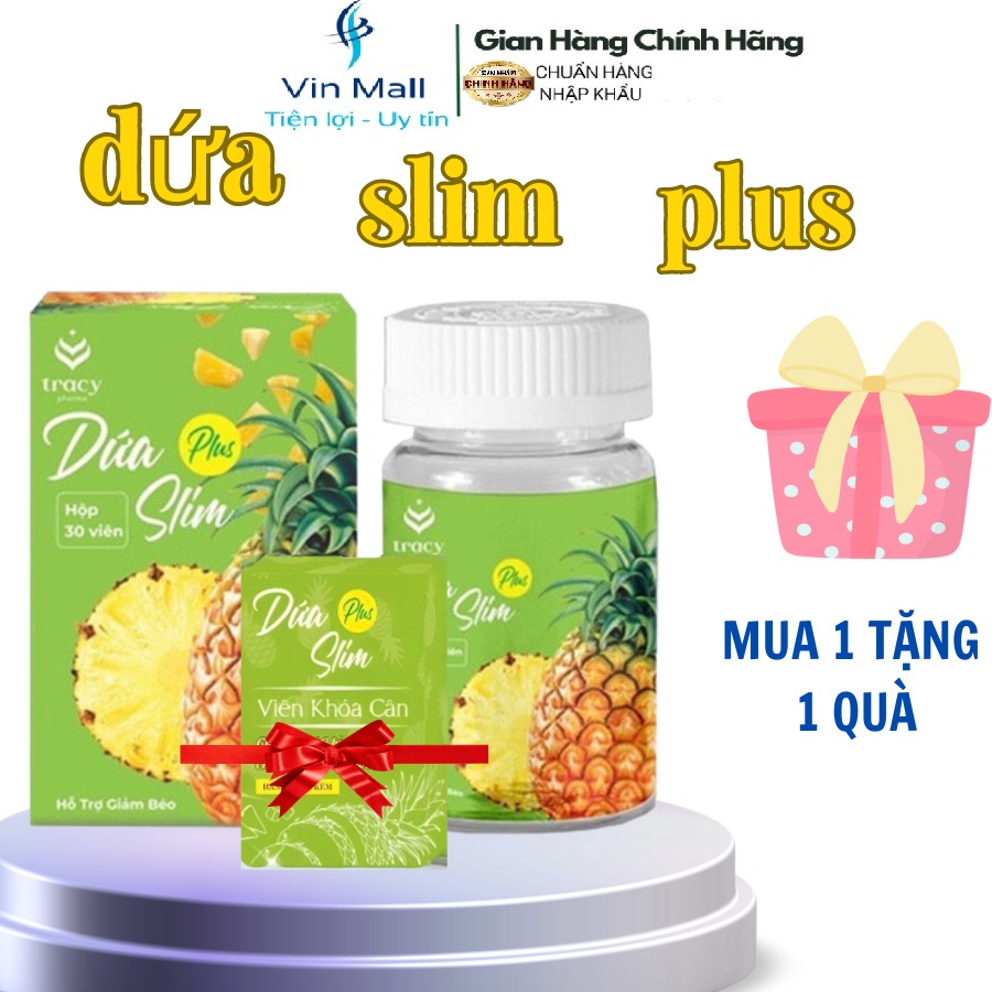 Giảm cân siêu manh dứa slim plus + tặng kèm khoá cân 30 viên giúp giảm 5-10 kg chỉ sau 30 ngày