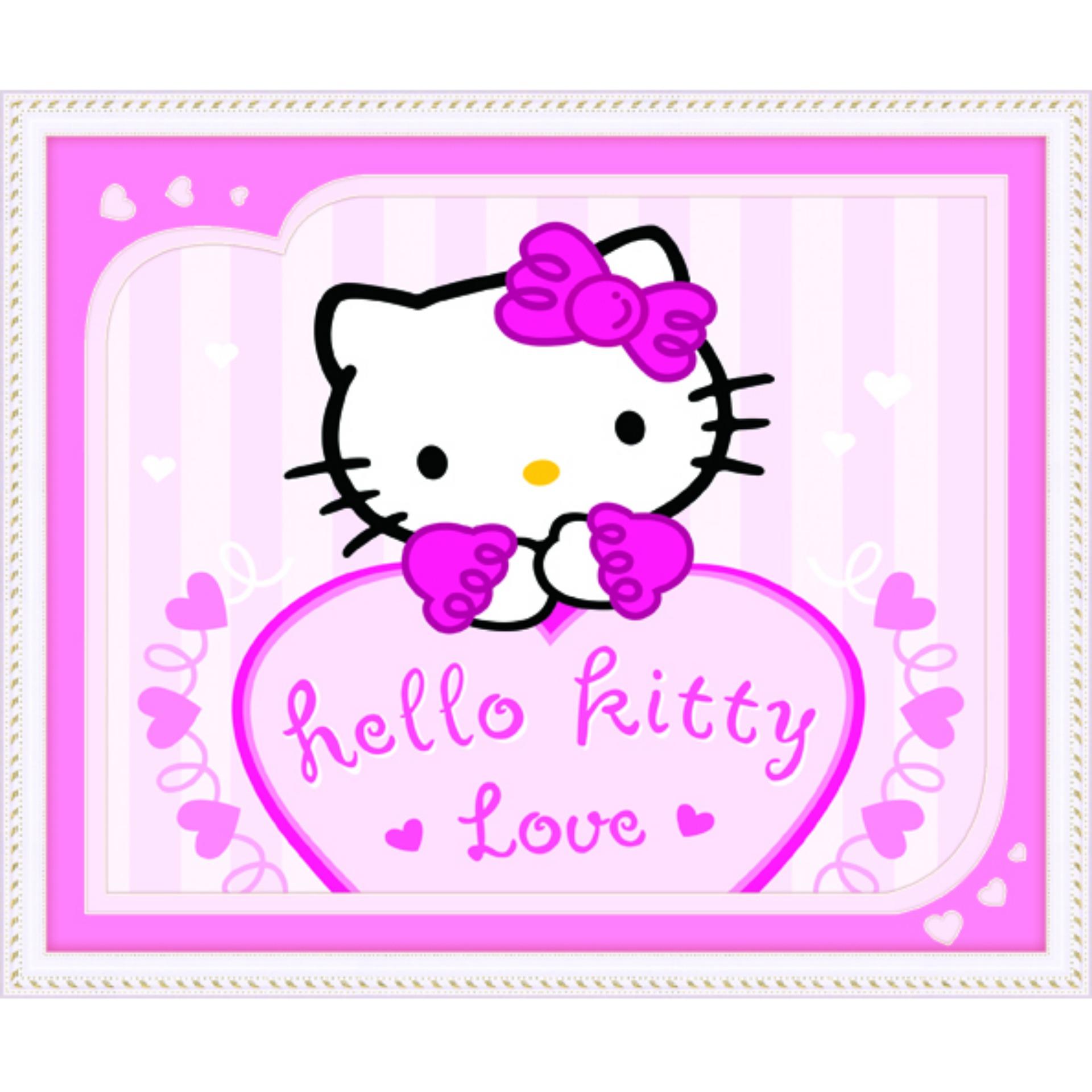 xả hàng tồn TRANH ĐÍNH ĐÁ MÈO HELLO KITY KT 38X30CM CHƯA ĐÍNH 77485