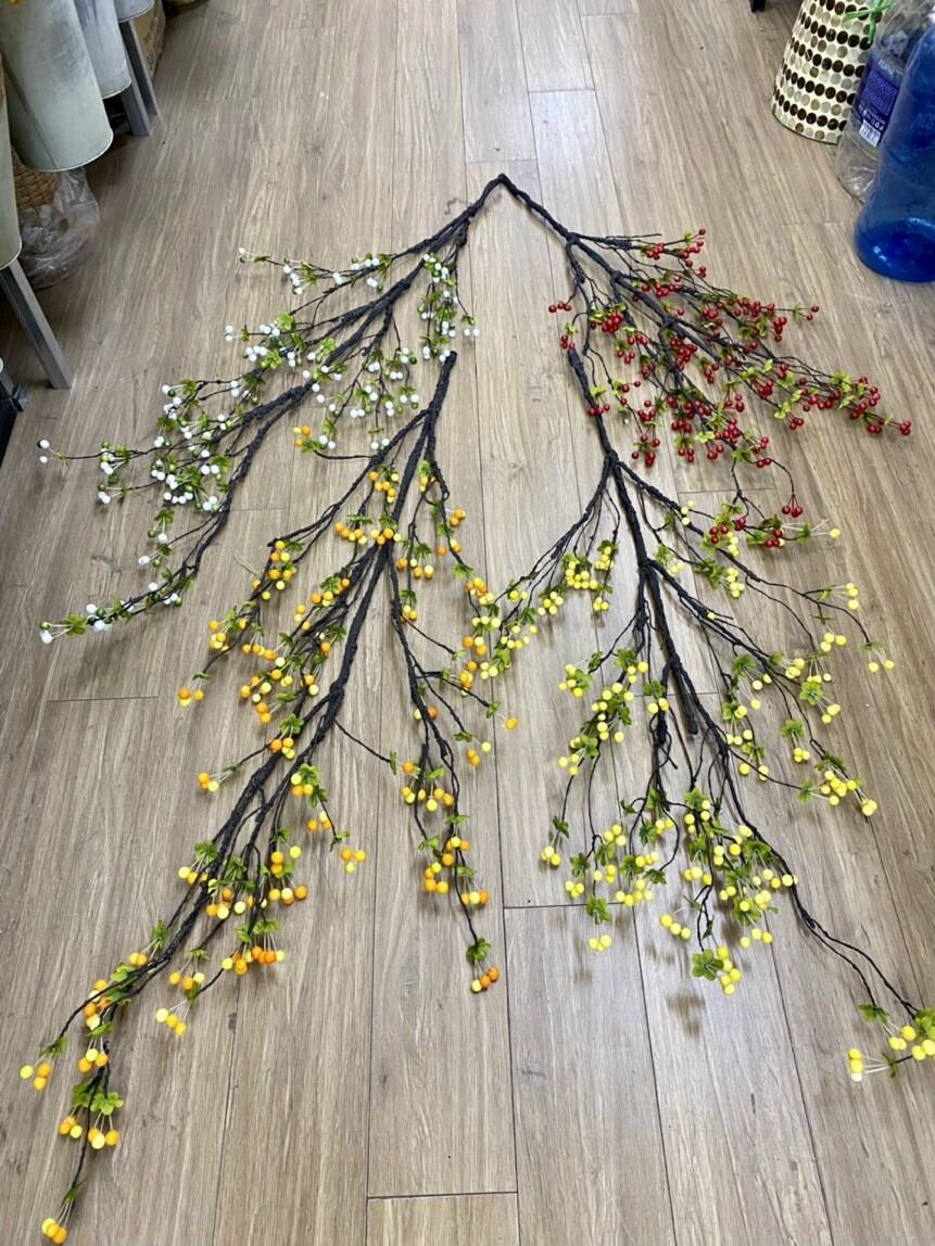 Hoa giả - Cành Cherry cổ dài 1,2met - Trang Trí Nhà Cửa siêu đẹp!