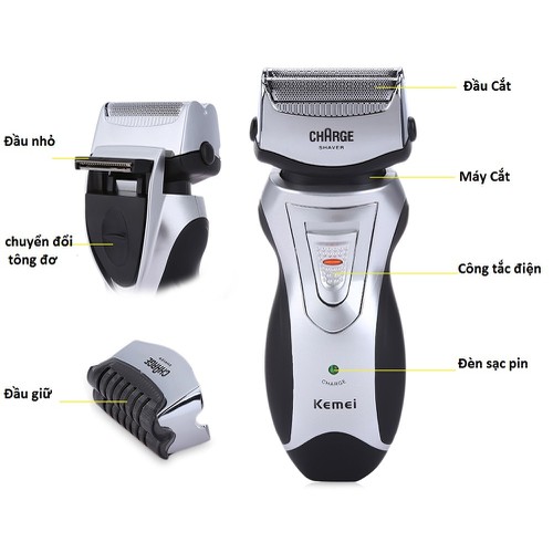[HCM]Máy cạo râu 2 lưỡi kép kemei 8007 - Dụng cụ cạo râu - Dao cạo râu
