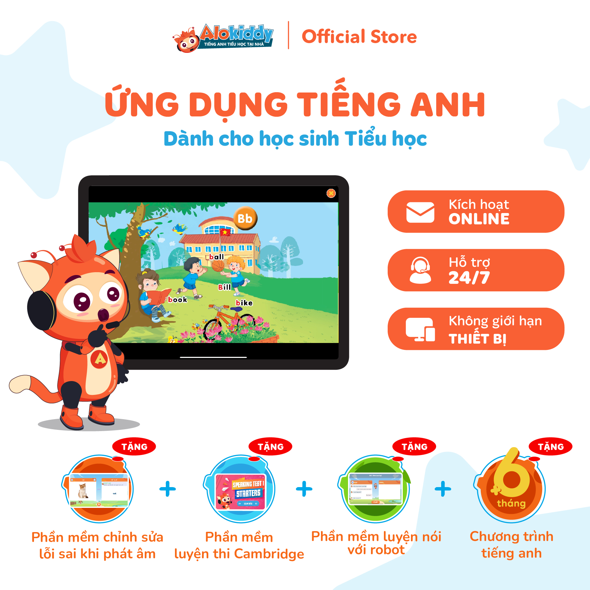 Combo ALOSTAR và ALOKIDDY Tiếng Anh