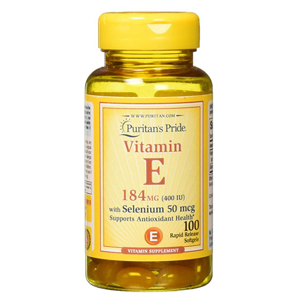 Vitamin E thiên nhiên 400 IU with Selenium 50mcg của Puritan’s Pride