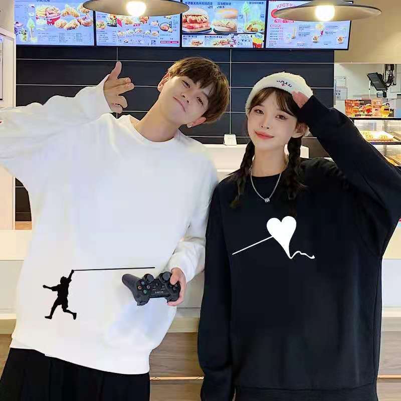 SET GỒM  2 ÁO SWEATER ĐEN TRẮNG IN HÌNH DỄ THƯƠNG DÀNH CHO CÁC CẶP ĐÔI