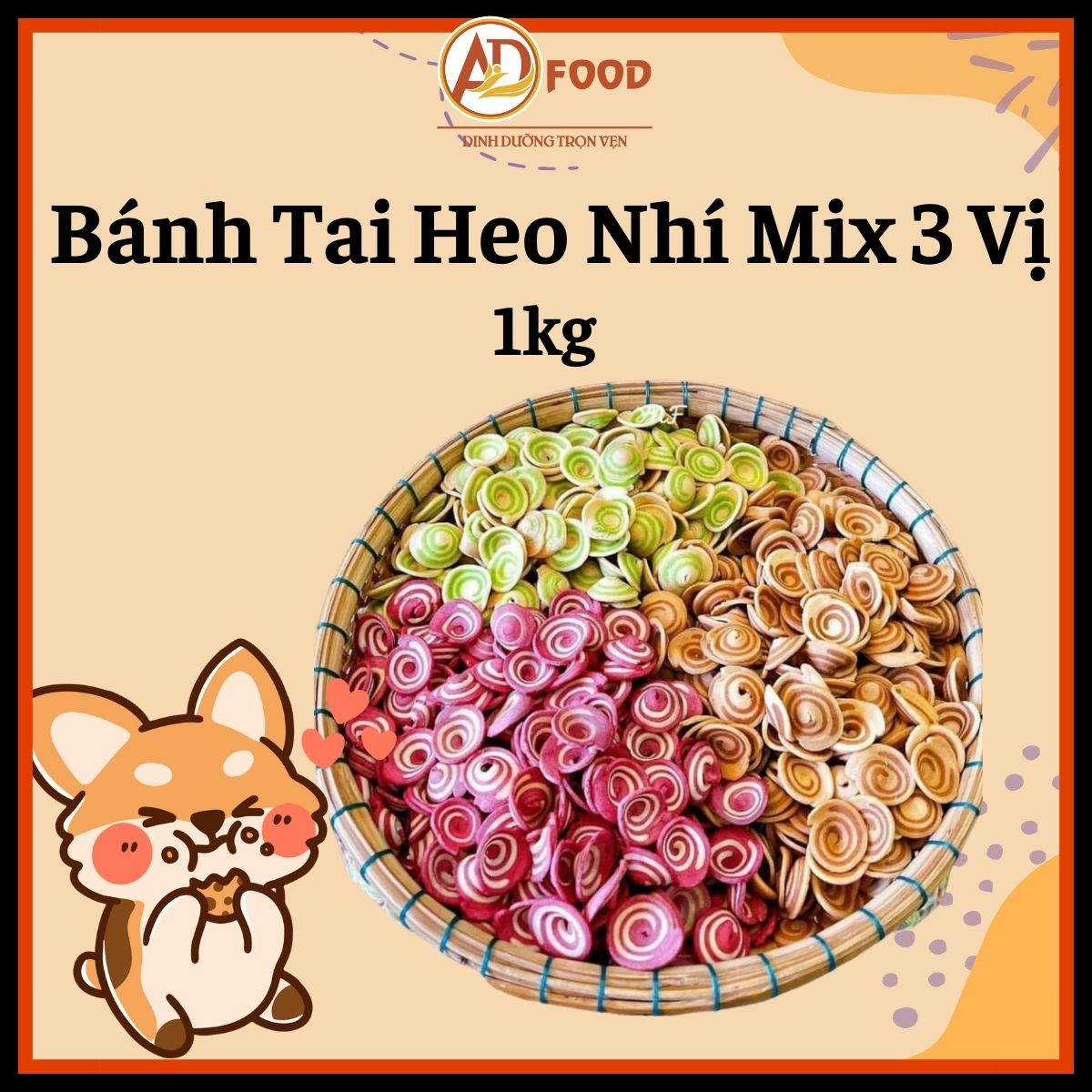 1kg Bánh tai heo nhí mix 3 vị ngon ngon
