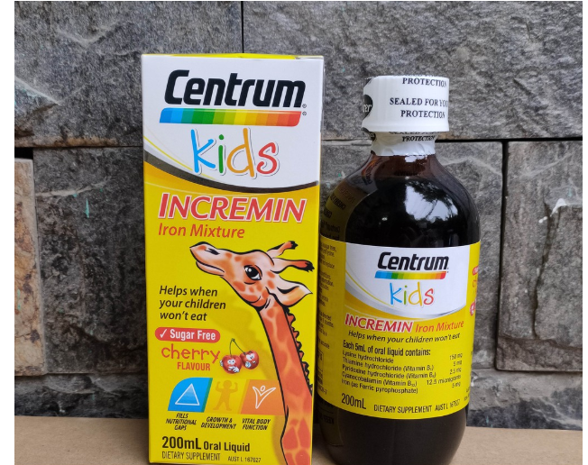 [DẠNG SIRO] Cho Trẻ Biếng Ăn Centrum Kids Incremin Iron Mixture Của Úc 200ml