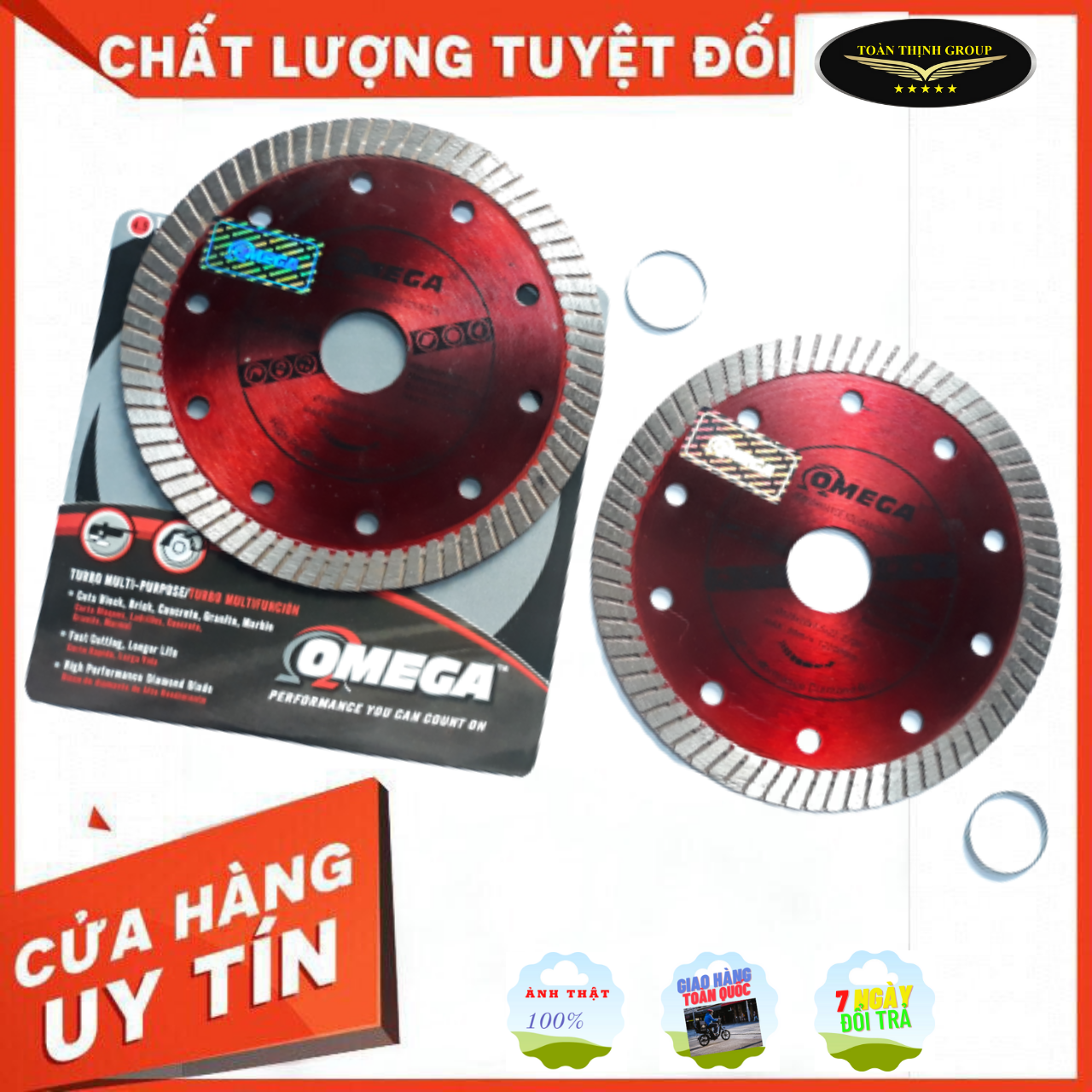 [Sắc Ngọt Siêu Bền] Lưỡi Cắt Gạch OMEGA, Cắt Đá Hoa Cương, Xẻ Tường, Lưỡi Đa Năng OMEGA Đỏ 1T-1T25 Siêu Bén, Siêu Bền