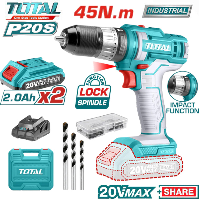 Máy khoan búa dùng pin total 20v tidli201452