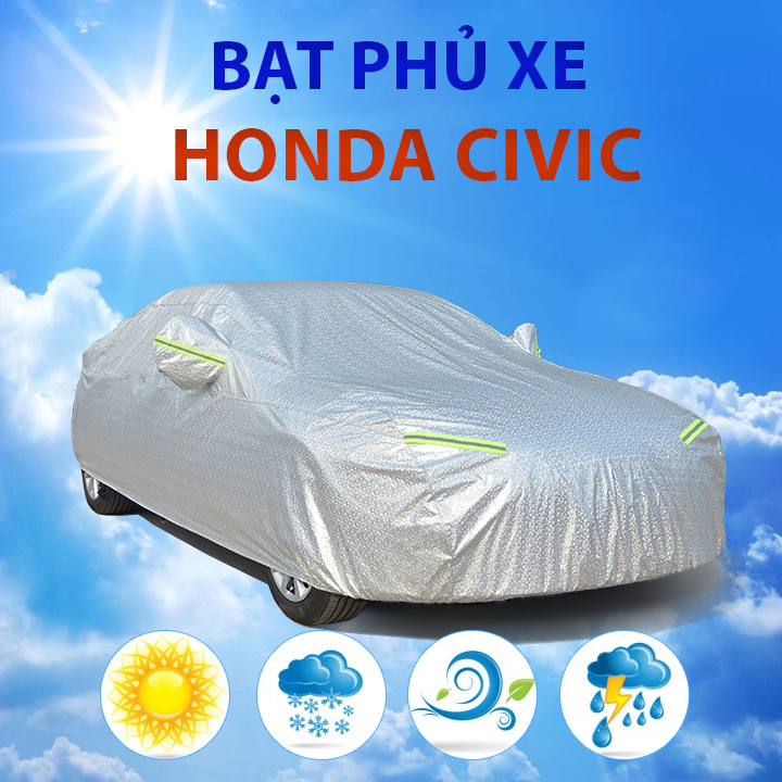 Bạt phủ xe ô tô 5 chỗ HONDA CIVIC chất liệu vải cao cấp che nắng mưa không thấm nước