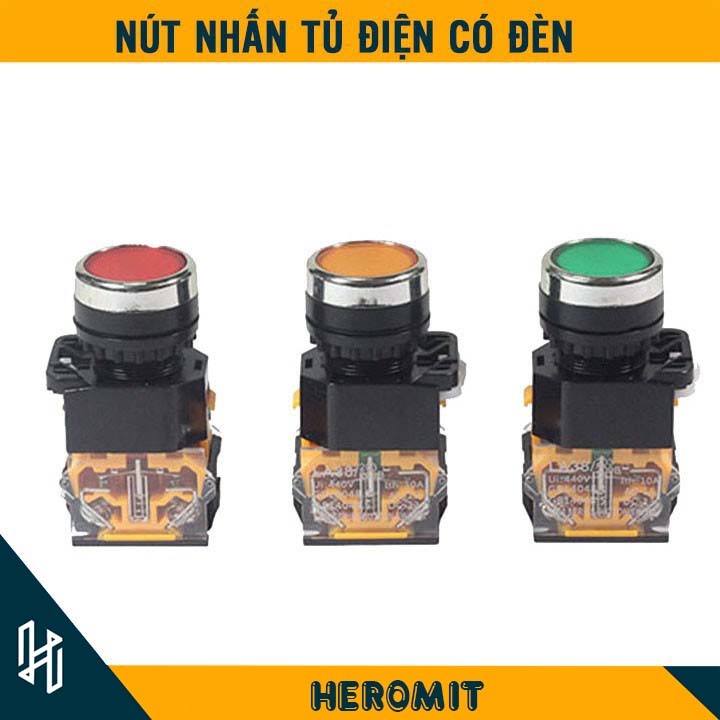 Nút nhấn nhả Nút nhấn nguồn tủ điện có đèn LA38 440V-10A