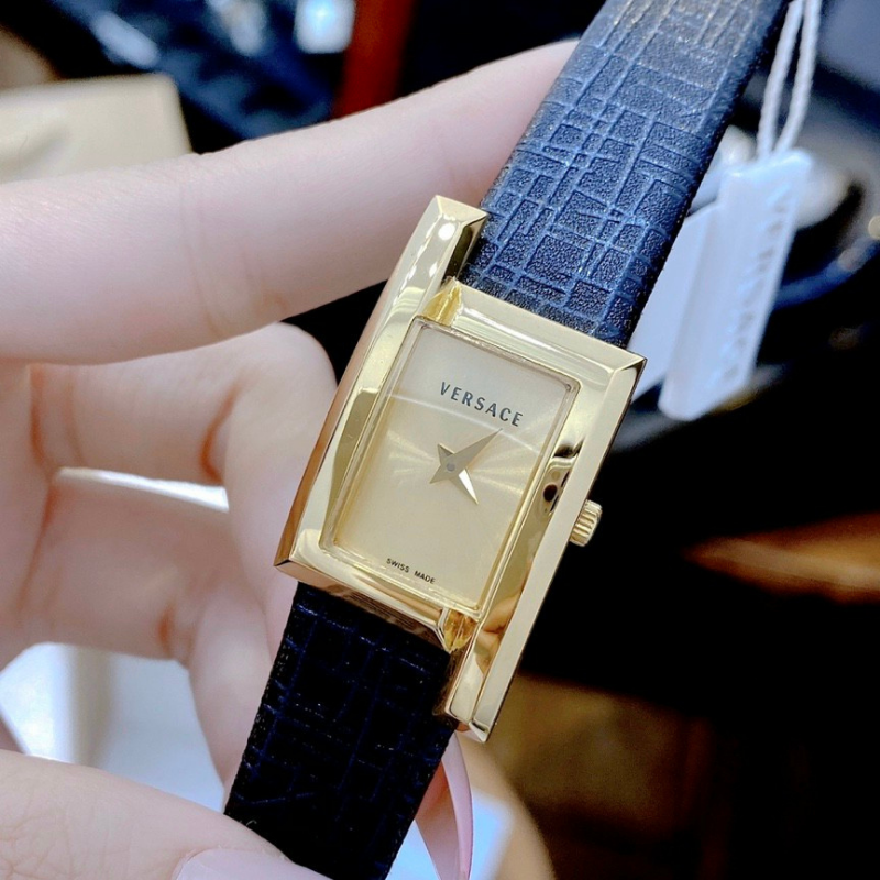 Đồng hồ nữ cao cấp đồng hồ nữ ver$acevelu00012 greca icon watch-máy pin-vỏ vàng - dây da cao cấp size 21 x 39mm-full box - shop kiwi