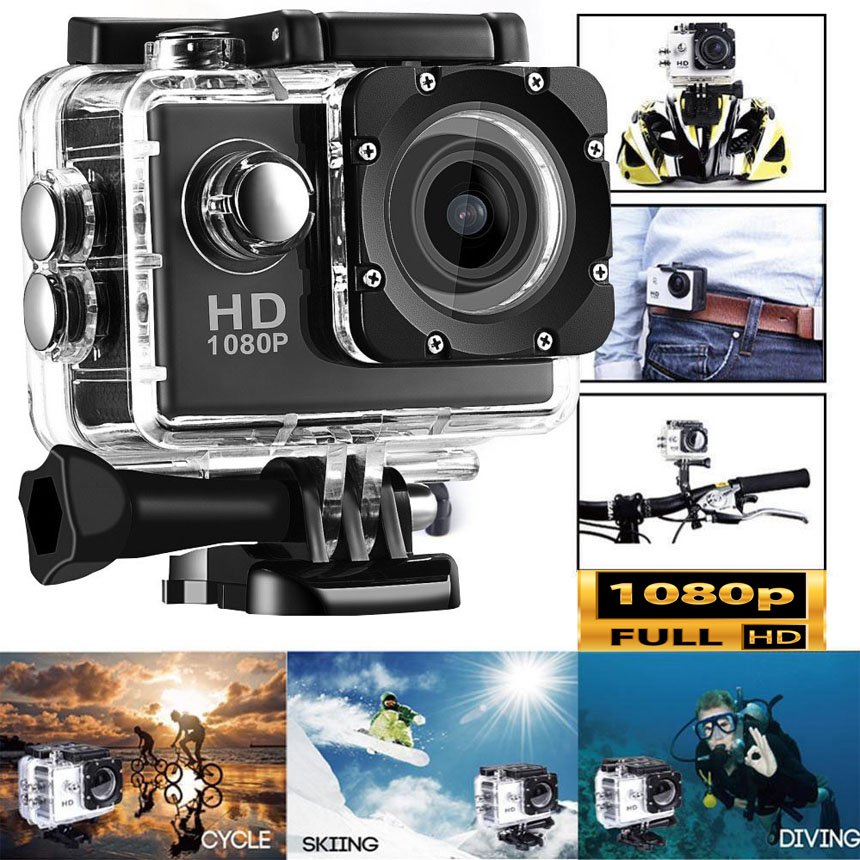 Camera hành trình sports full hd 1080p - camera hành trình 1080 sports camera a9 1080 hd hành trình xe máy - chống nước chống rung lấy nét tự động - bh 12t