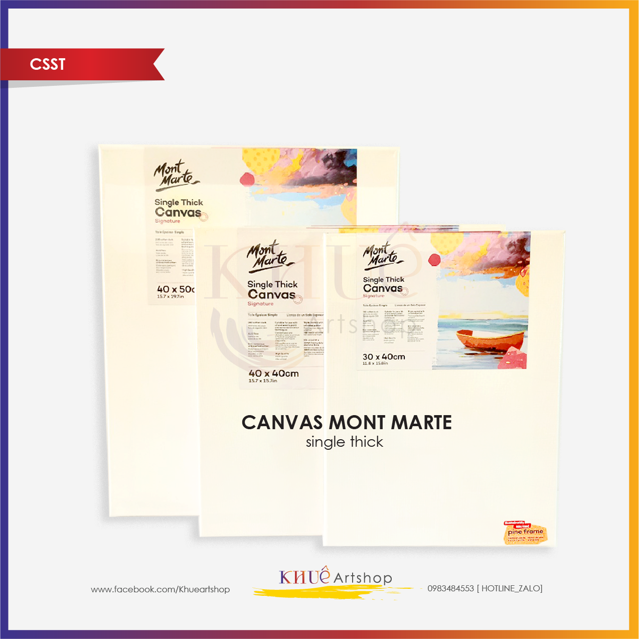 canvas căng gỗ thông hàng Mont Marte chính hãng